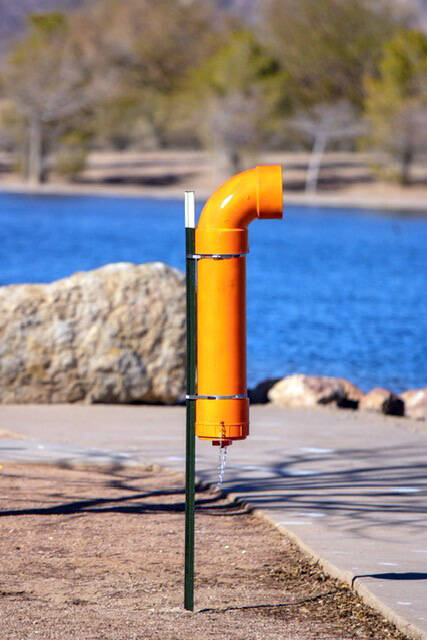 Doug Huffmaster This receptacle is one of five Luke Huffmaster installed at the pond in Veteran ...