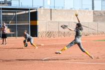 (Jamie Jane/Boulder City Review) Alyssa Bryant, seen pitching in 2020 when she was a sophomore ...