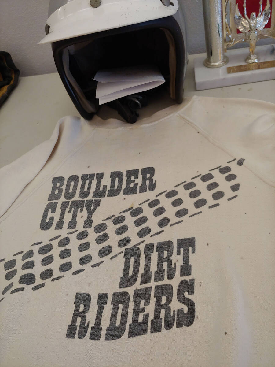 (Sam Walker) Memorabilia from the Boulder City Dirt Riders’ heyday was shared during its reun ...