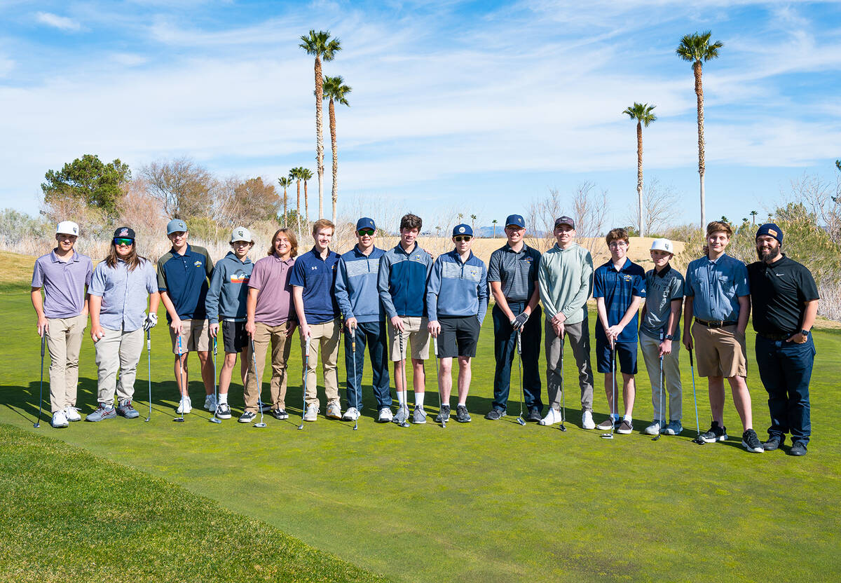 (Jamie Jane/Boulder City Review) Members of this year’s varsity boys golf team are, from ...