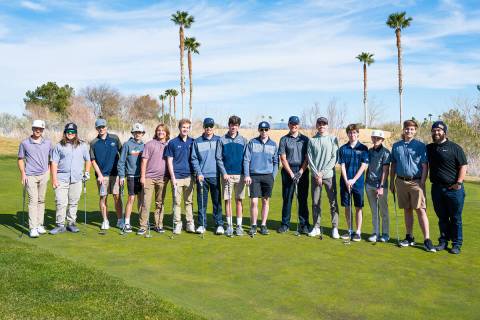 (Jamie Jane/Boulder City Review) Members of this year’s varsity boys golf team are, from ...