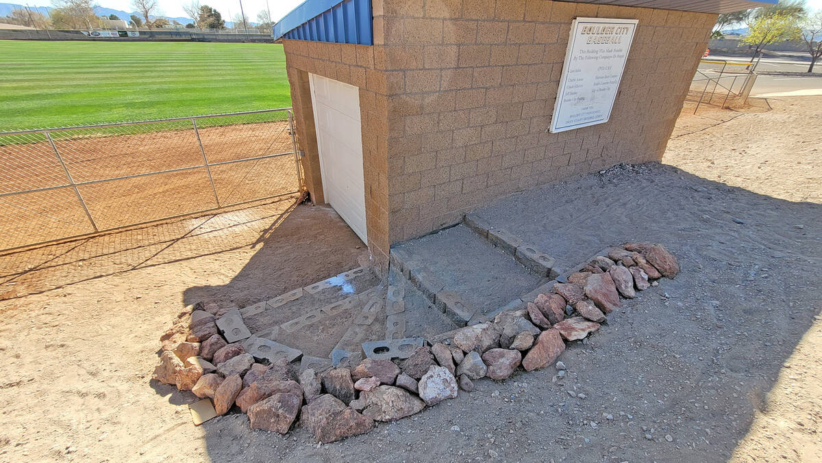 (Celia Shortt Goodyear/Boulder City Review) These steps at Whalen Field were designed and built ...