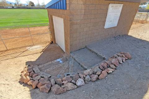 (Celia Shortt Goodyear/Boulder City Review) These steps at Whalen Field were designed and built ...