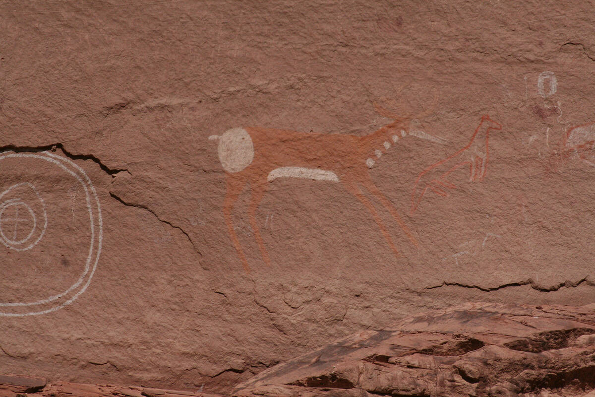 (Deborah Wall) Pictographs are painted on the rock at Canyon de Chelly National Monument in Ari ...