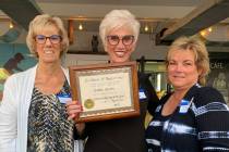 (Hali Bernstein Saylor/Boulder City Review) Members of Beta Sigma Phi sorority recognized Cokie ...