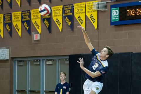 (Jamie Jane/Boulder City Review) Boulder City High School freshman Paul Prior contributed to th ...
