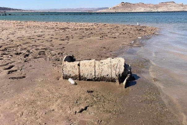 Shawna Hollister A barrel that contain human remains was found at Lake Mead on Sunday, May 1.