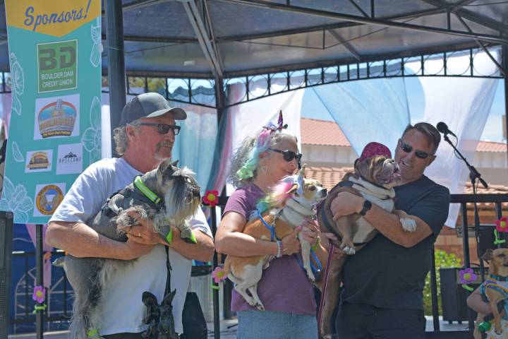 Celia Shortt Goodyear/Boulder City Review Rod Hosack, left, and his dog Jo Jo participate in th ...