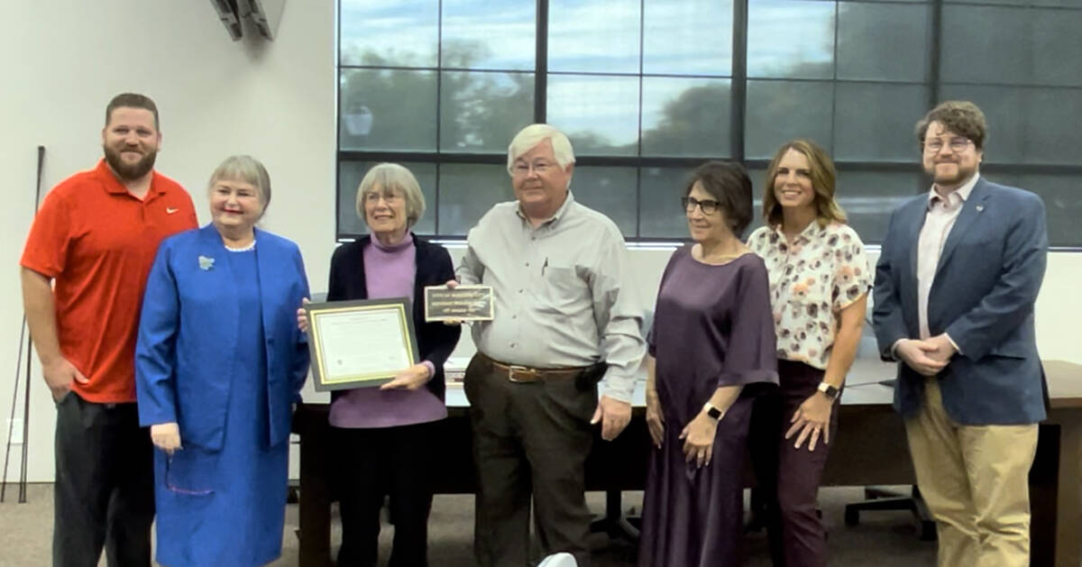 Boulder City City Council presents the 2022 Historic Preservation Award to Susan McIntyre at th ...