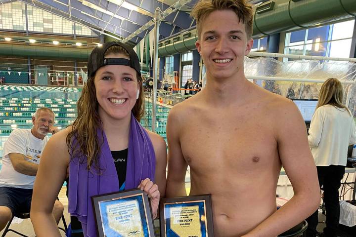 (Sara Carroll) Boulder City High School sophomores Phoebe McClaren and Troy Higley were named t ...