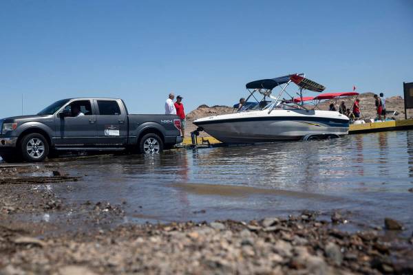 (Erik Verduzco/Las Vegas Review-Journal) A boat launches at Lake Mead on Monday, May 30. Curre ...
