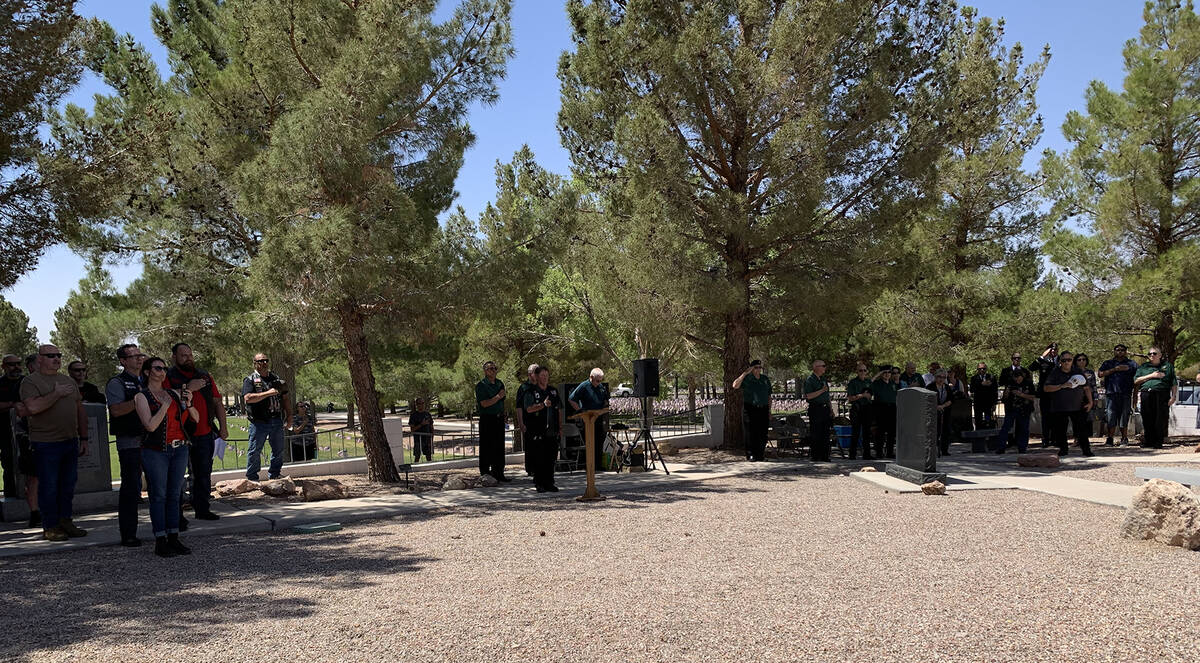 (Hali Bernstein Saylor/Boulder City Review) Motorcyclists and members of the Las Vegas Chapter ...