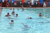 (Celia Shortt Goodyear/Boulder City Review) Temporary summer hours for the municipal pool inclu ...