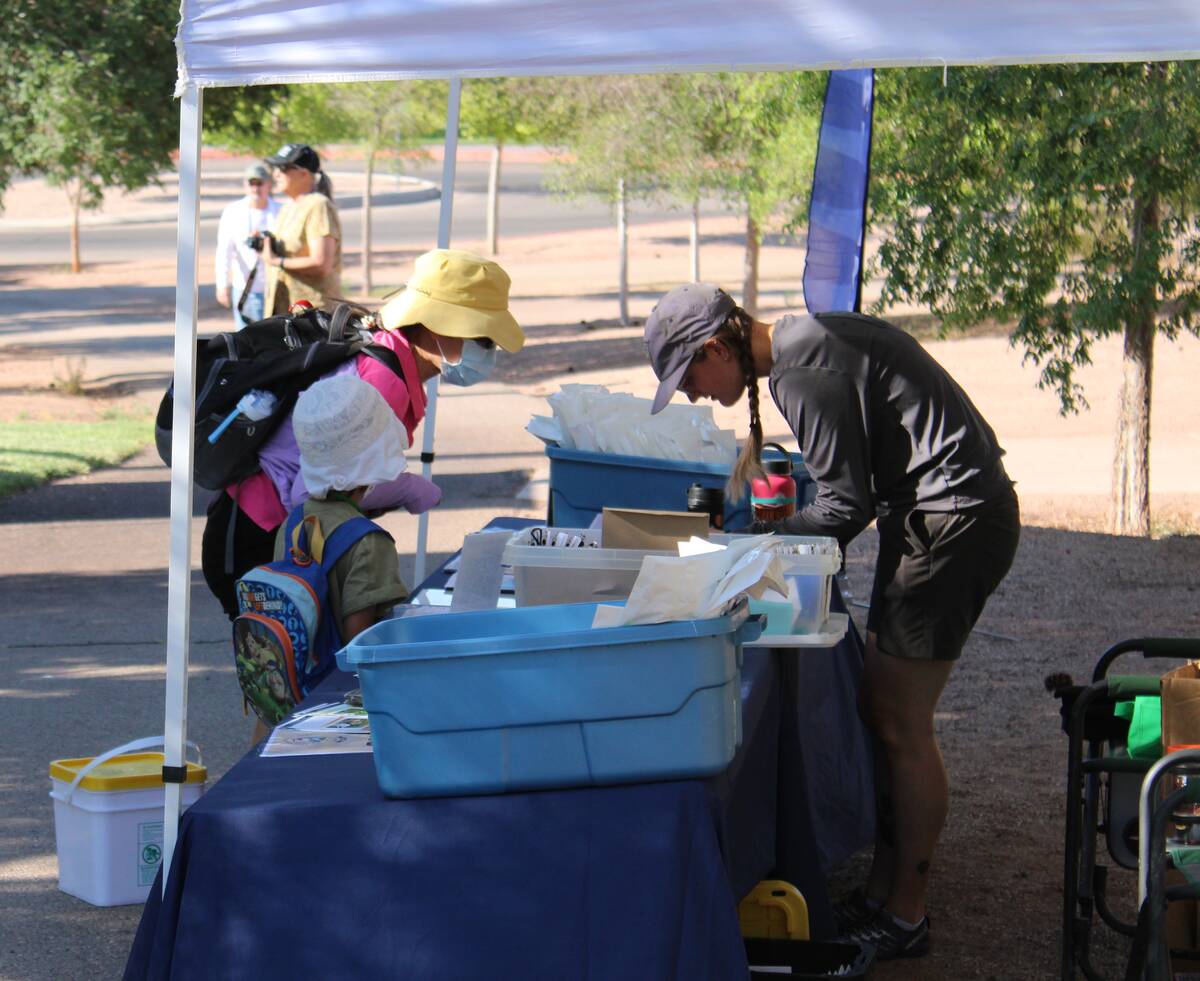 (Danny Smyth/Boulder City Review) Nevada Free Fishing Day event goers were given welcome bags t ...