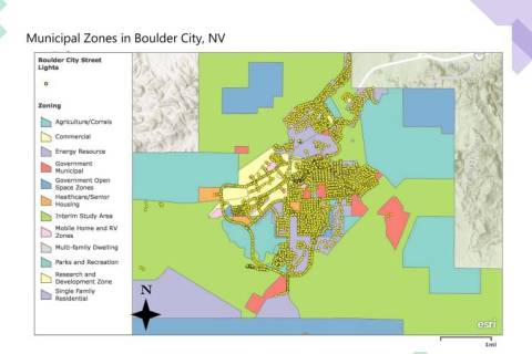(Boulder City) This map shows the location of the light fixtures in Boulder City that would nee ...