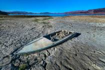 (L.E. Baskow/Las Vegas Review-Journal) Another sunken boat is revealed as the water level conti ...
