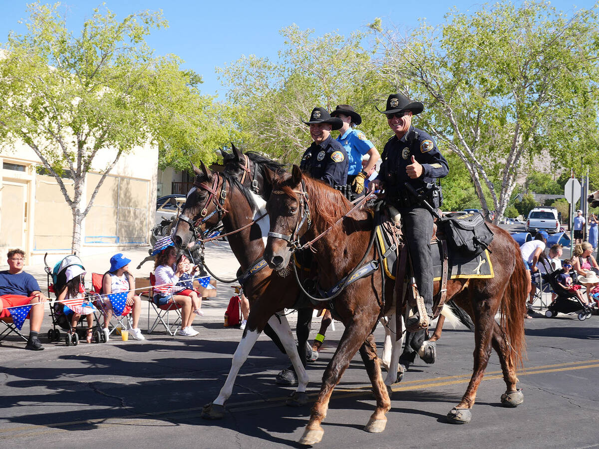 (Owen Krepps/Boulder City Review) Members of Boulder City Police Department's mounted unit give ...