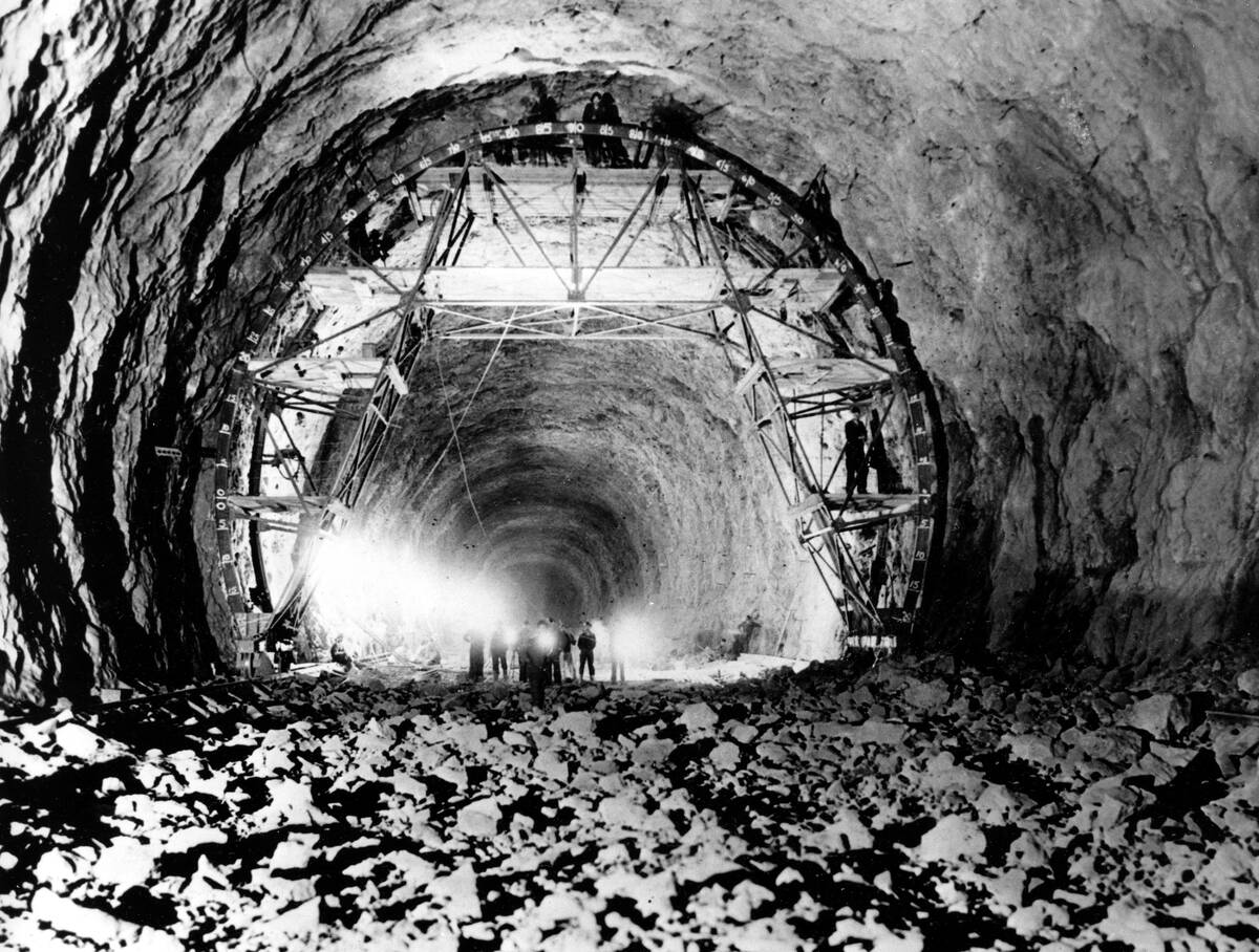 (AP Photo) This view from April 18, 1932, shows the interior of one of the tunnels through whic ...