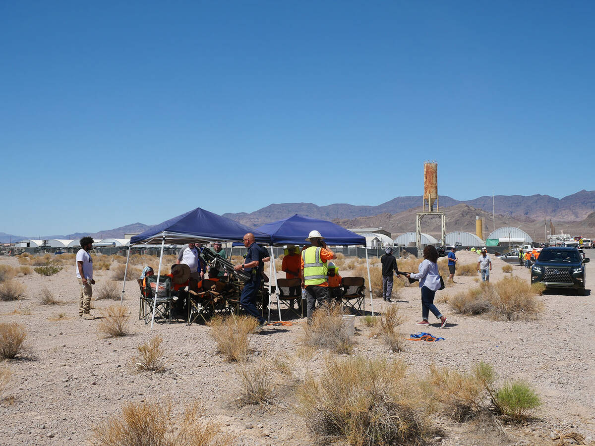 (Owen Krepps/Boulder City Review) First responders set up a recovery tent for victims of an ear ...