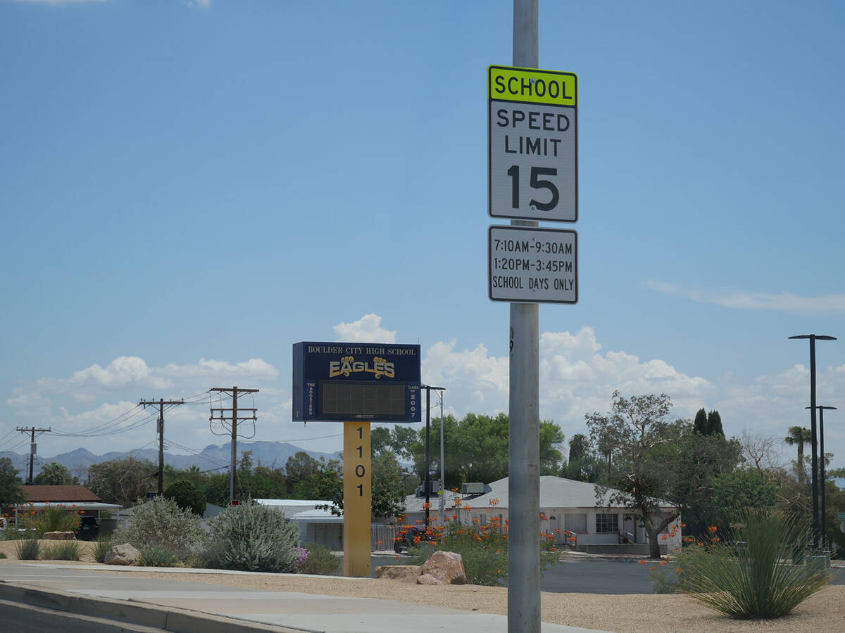 (Owen Krepps/Boulder City Review) The city has installed new signs for school zones that show s ...
