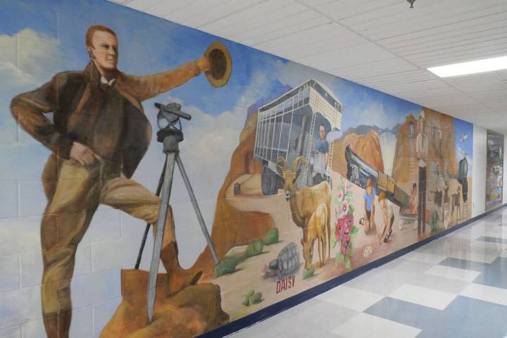 (Owen Krepps/Boulder City Review) Boulder City artist Connie Burnett Ferraro painted a mural at ...