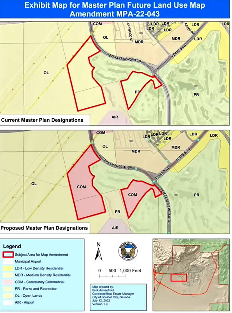 (Image courtesy Boulder City) Planning Commission members vote to recommend approval to amend t ...