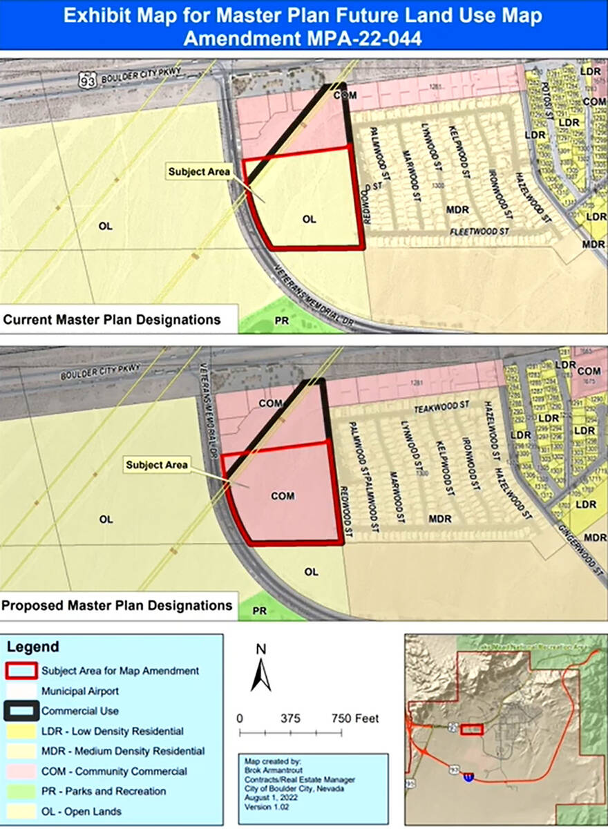 (Image courtesy Boulder City) A proposed adjustment to Boulder City's future land use map would ...