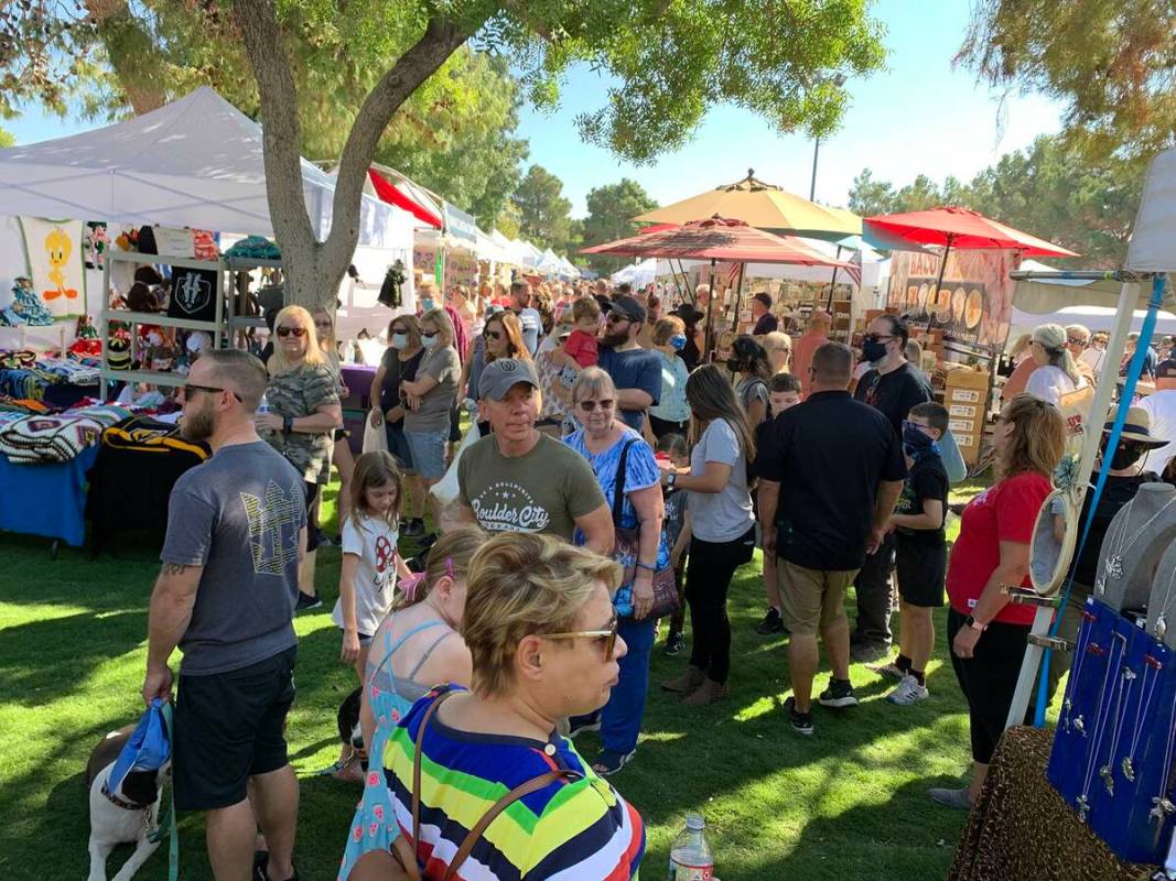 (Boulder City Review file photo) Thousands of people fill four downtown Boulder City parks for ...