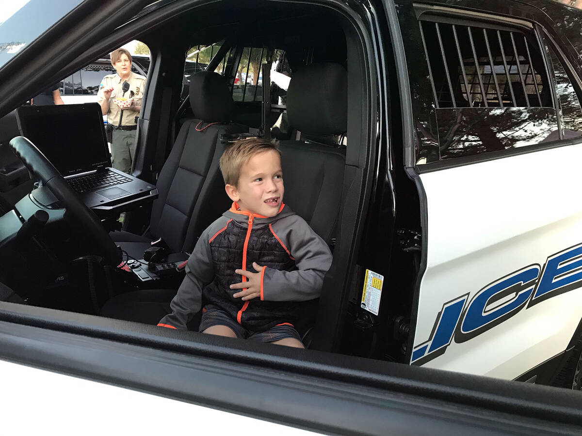 (Boulder City Review file photo) At National Night Out in 2019, Grady Jensen, then 5, had a cha ...