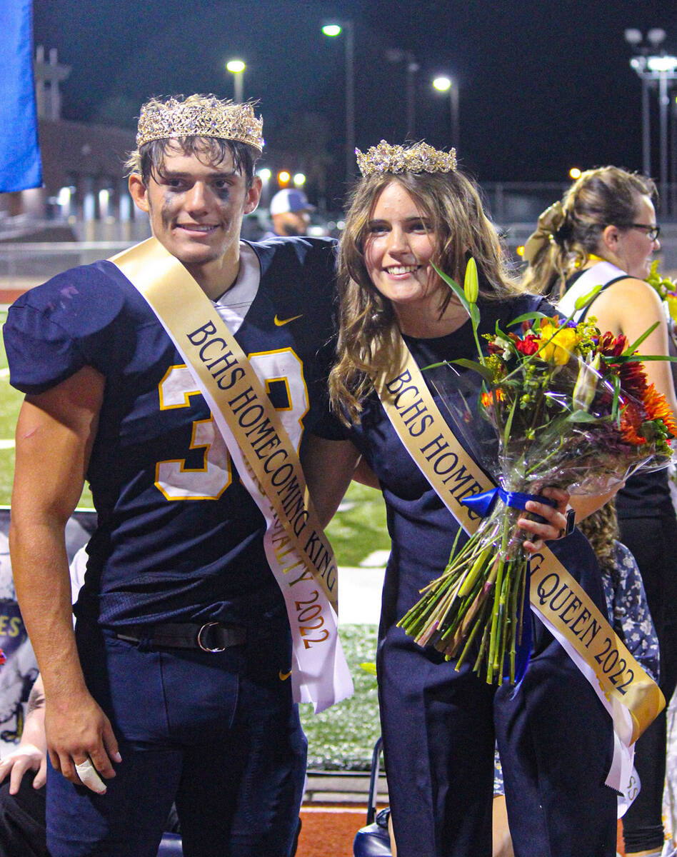 (Courtney Williams/Boulder City Review) Hunter Moore and Annalie Porter were crowned homecoming ...