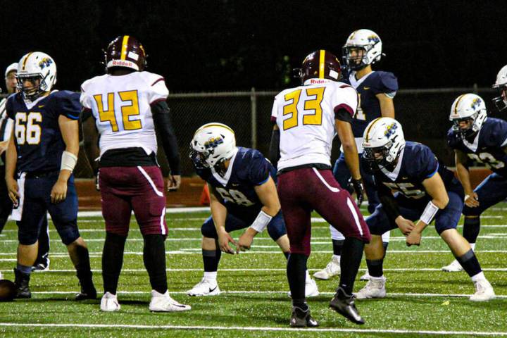 (Courtney Williams/Boulder City Review) Preparing to make the next play in Friday’s, Sept. 30 ...