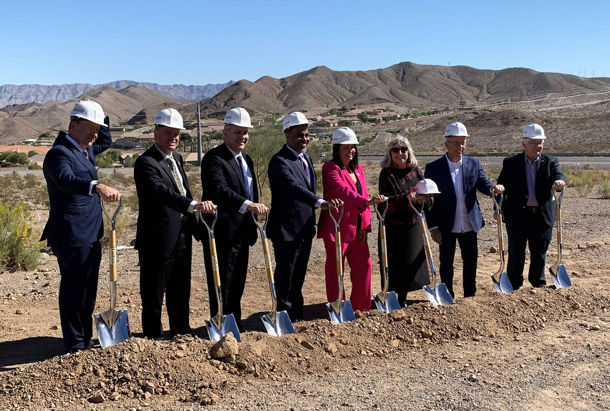 (Hali Bernstein Saylor/Boulder City Review) Participating in a ceremonial groundbreaking for th ...