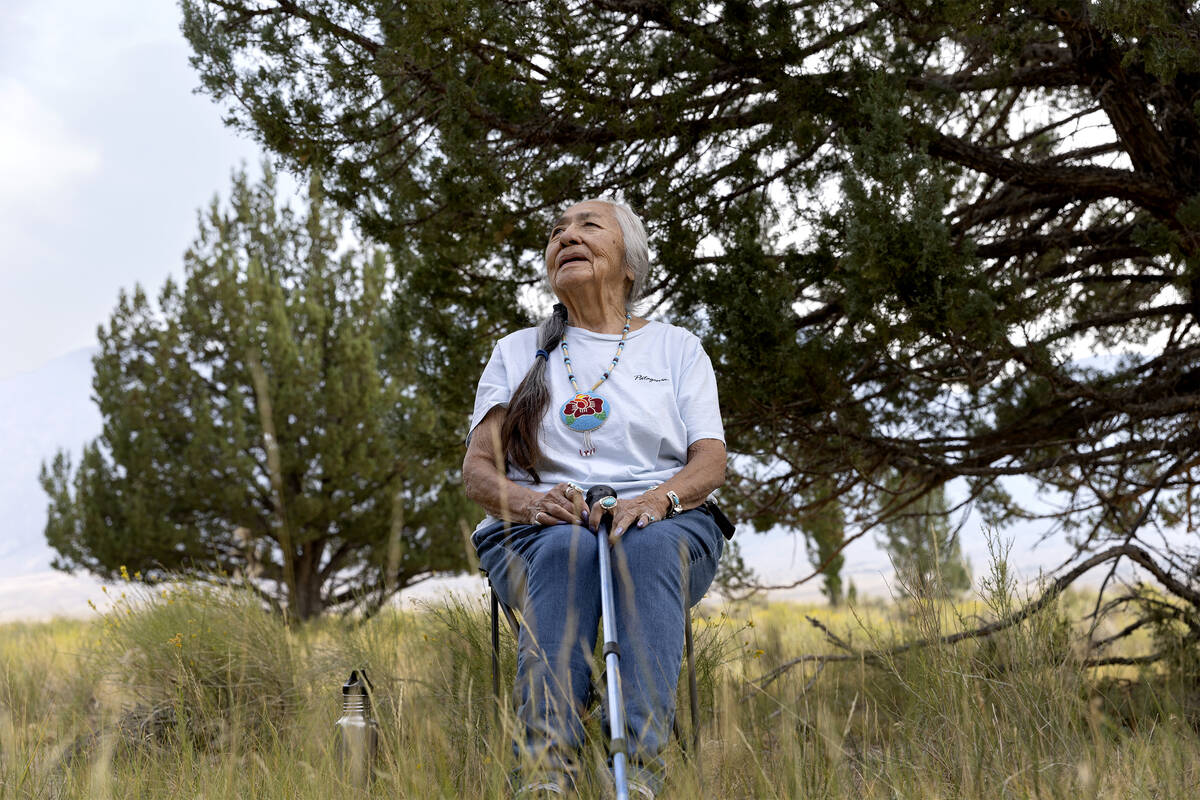 (Ellen Schmidt/Las Vegas Review-Journal) Delaine Spilsbury, an Ely Shoshone tribal elder, takes ...
