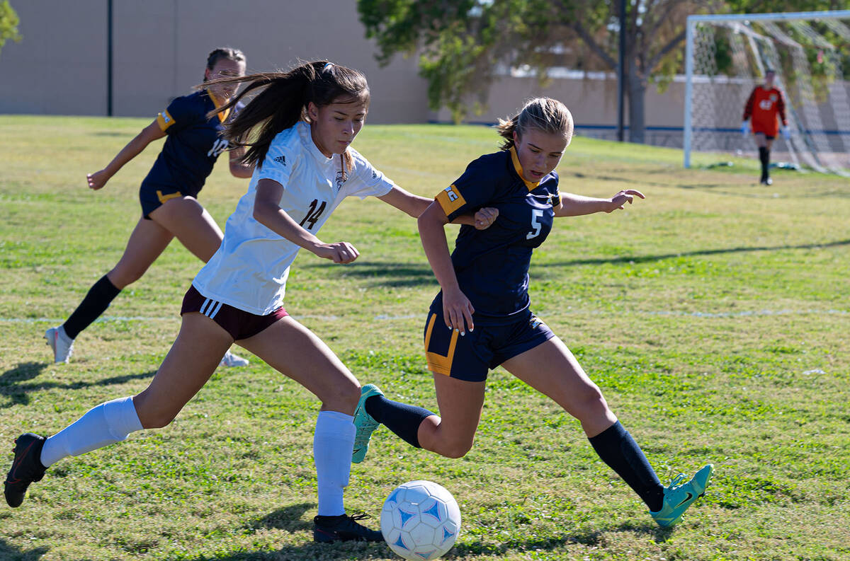 (Jamie Jane/Boulder City Review) Despite valiant efforts by players suth as Indy Ruth, the Lady ...