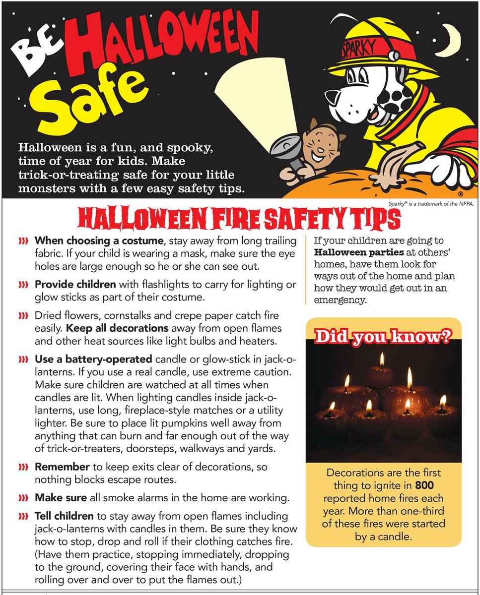 Think fire safety before celebrating this Halloween