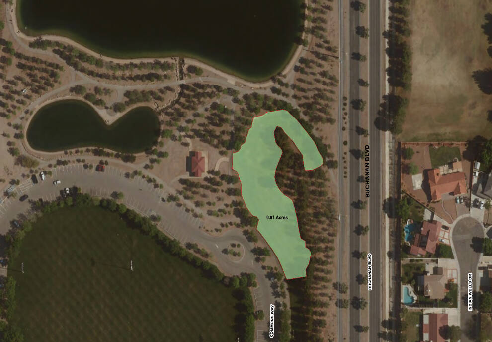 (Image courtesy Boulder City) An .81 acre grassy area inside Veterans’ Memorial Park will bec ...