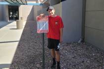 (Photo courtesy of Connor Mozur) Connor Mozur created signs for the Boulder City Library warni ...