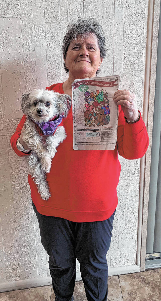 (Anisa Buttar/Boulder City Review) Lorna Wolffe, seen with her dog Ellie, won the Boulder City ...