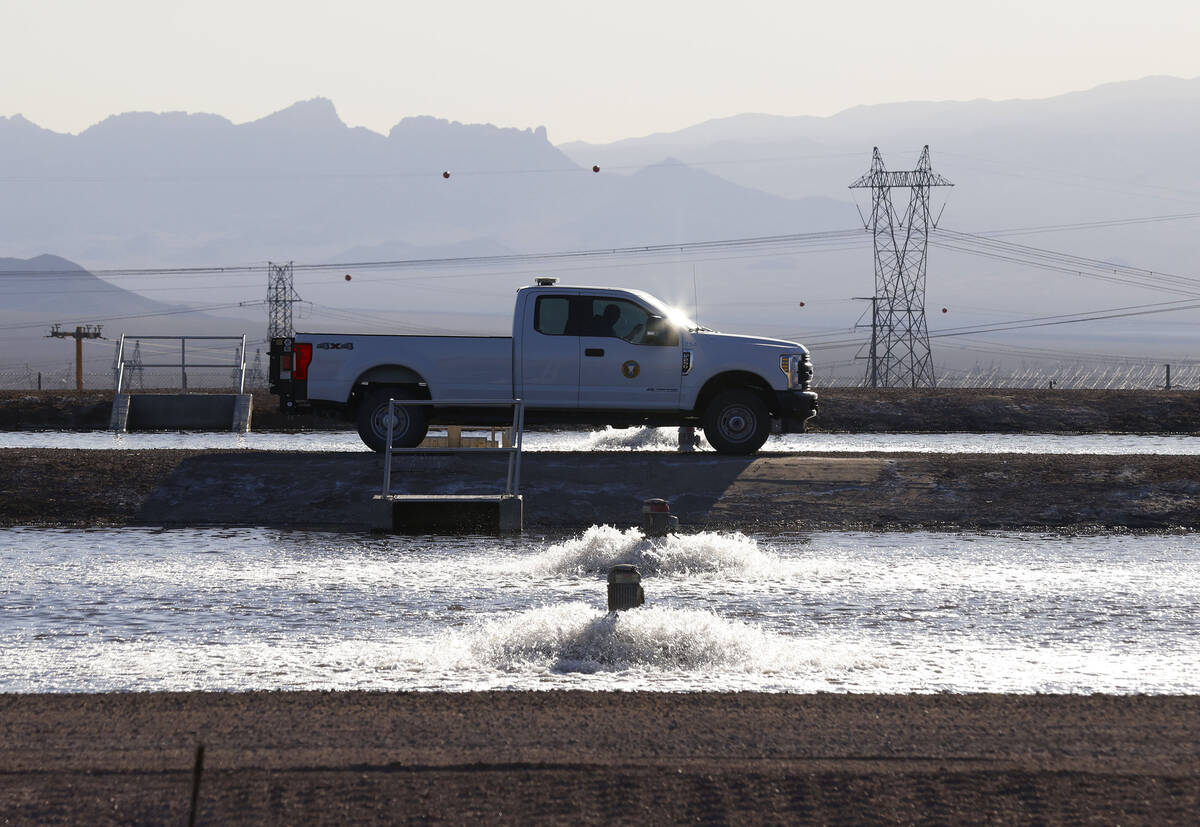 (Bizuayehu Tesfaye/Las Vegas Review-Journal) Evaporation ponds at the Boulder City wastewater t ...