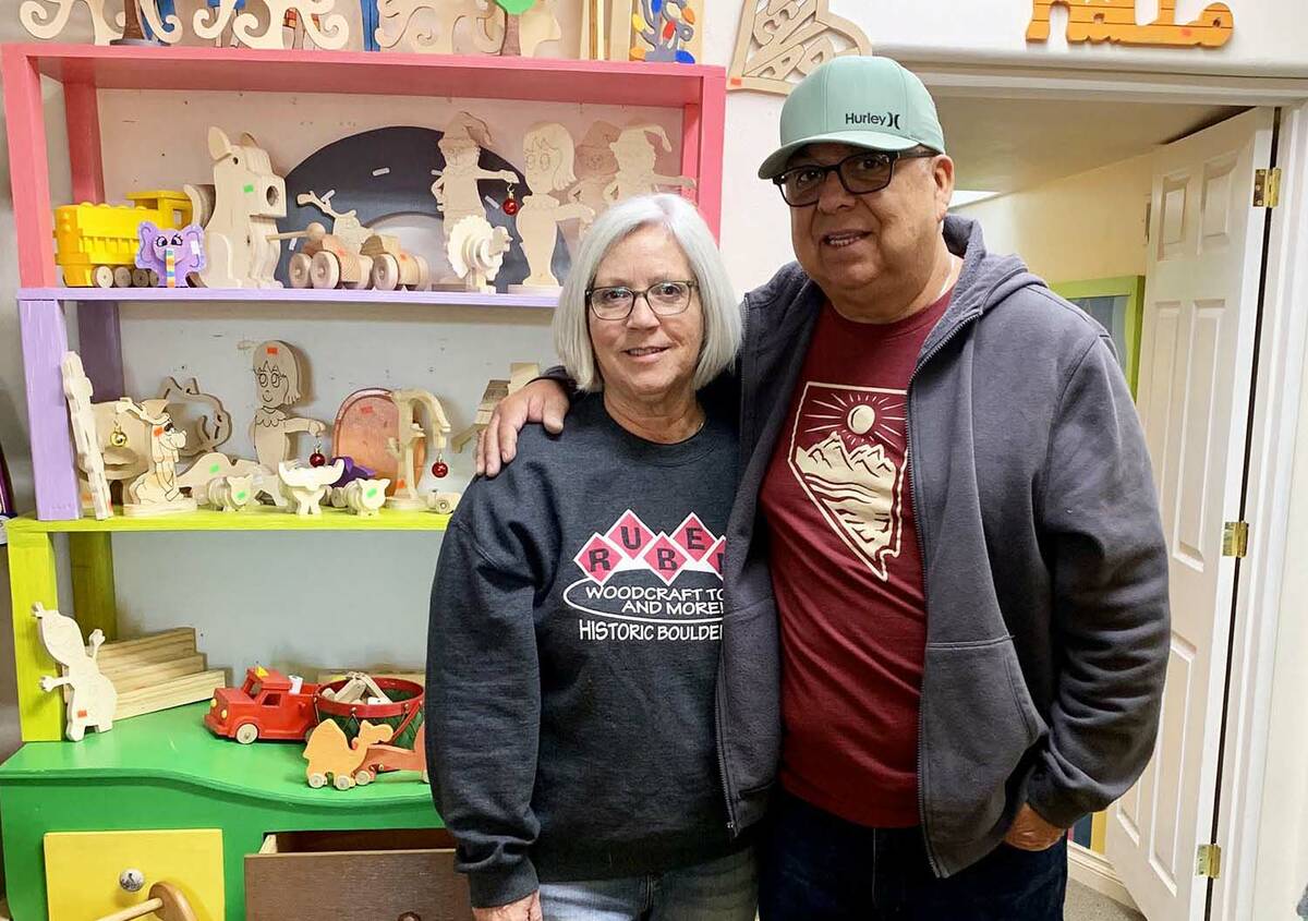 (Anisa Buttar/Boulder City Review) Dixie and Ruben Valdez, owners and operators of Ruben's Wood ...