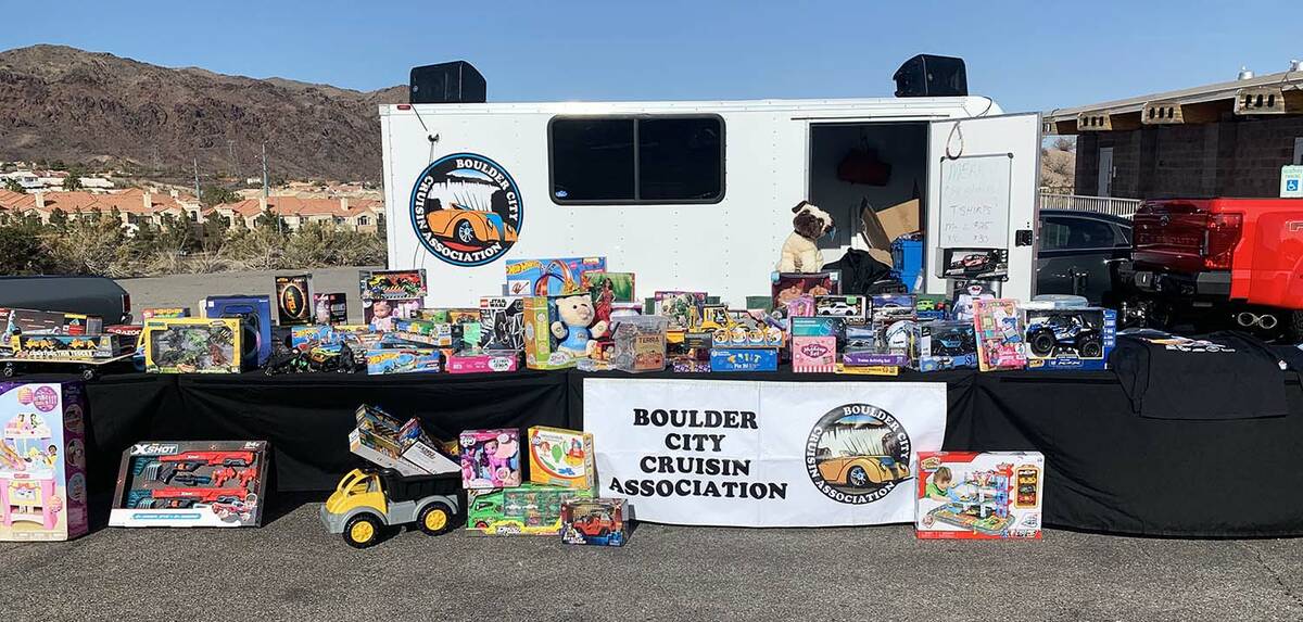 (Anisa Buttar/ Boulder City Review) Visitors brought donations of toys, gift cards and cash to ...