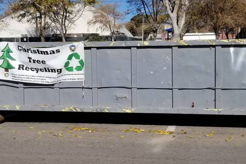 (Boulder City Review file photo) Residents can recycle their Christmas trees for free from Dec. ...