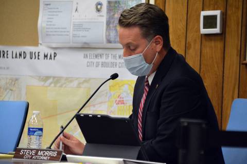 (Boulder City Review file photo) Former City Attorney Steve Morris addressed City Council befor ...