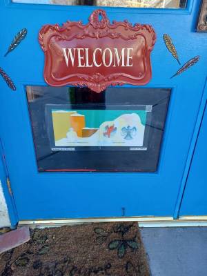 (Photo courtesy of Gayle Carlton) A Boulder City business displays a page from "The Snowy Day," ...