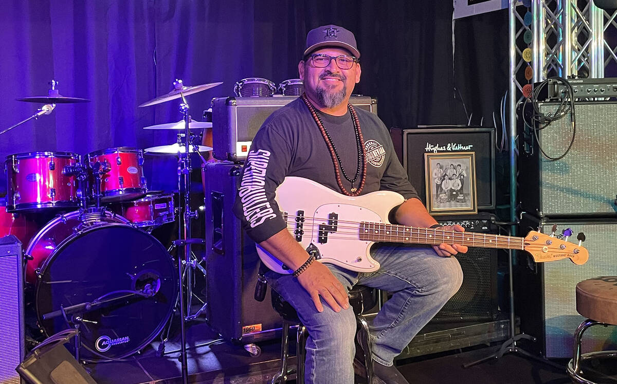 (Bill Evans/Boulder City Review) Don Rodriguez, sitting on the stage at I and I Music in Boulde ...