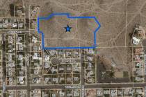 (Image courtesy Boulder City) The 5.35 acres outlined in blue are slated for subdivision into 1 ...