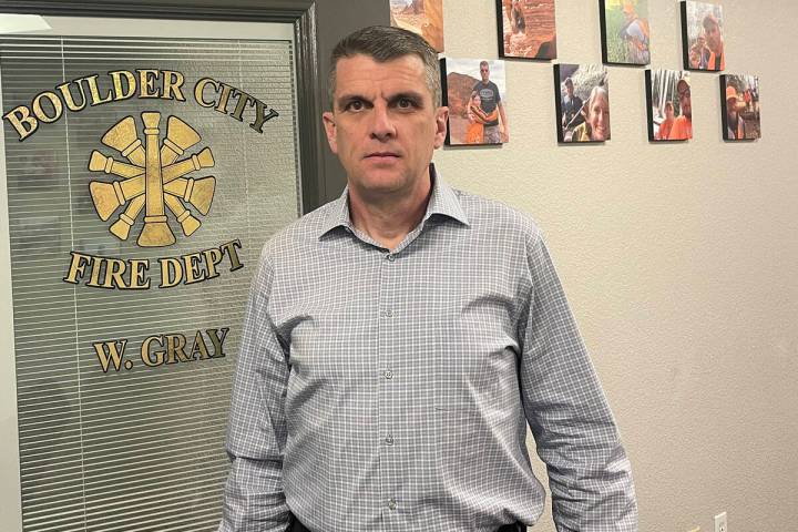 (Bill Evans/Boulder City Review) Chief William Gray of the Boulder City Fire Department recentl ...