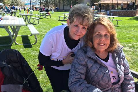 (Boulder City Review file photo) In 2019, Kathy Emling, left, president of the Senior Center of ...