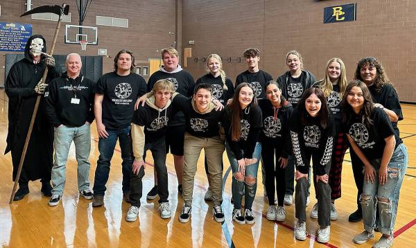 ((Photo courtesy of Boulder City High School) Every 15 Minutes participants were, back row, fro ...