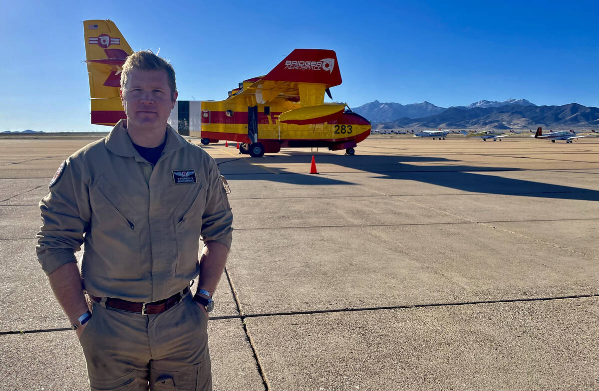 Tim Sheehy of Bridger Aerospace at Kingman Airport, Friday, March 17. (Bill Evans/Boulder City ...